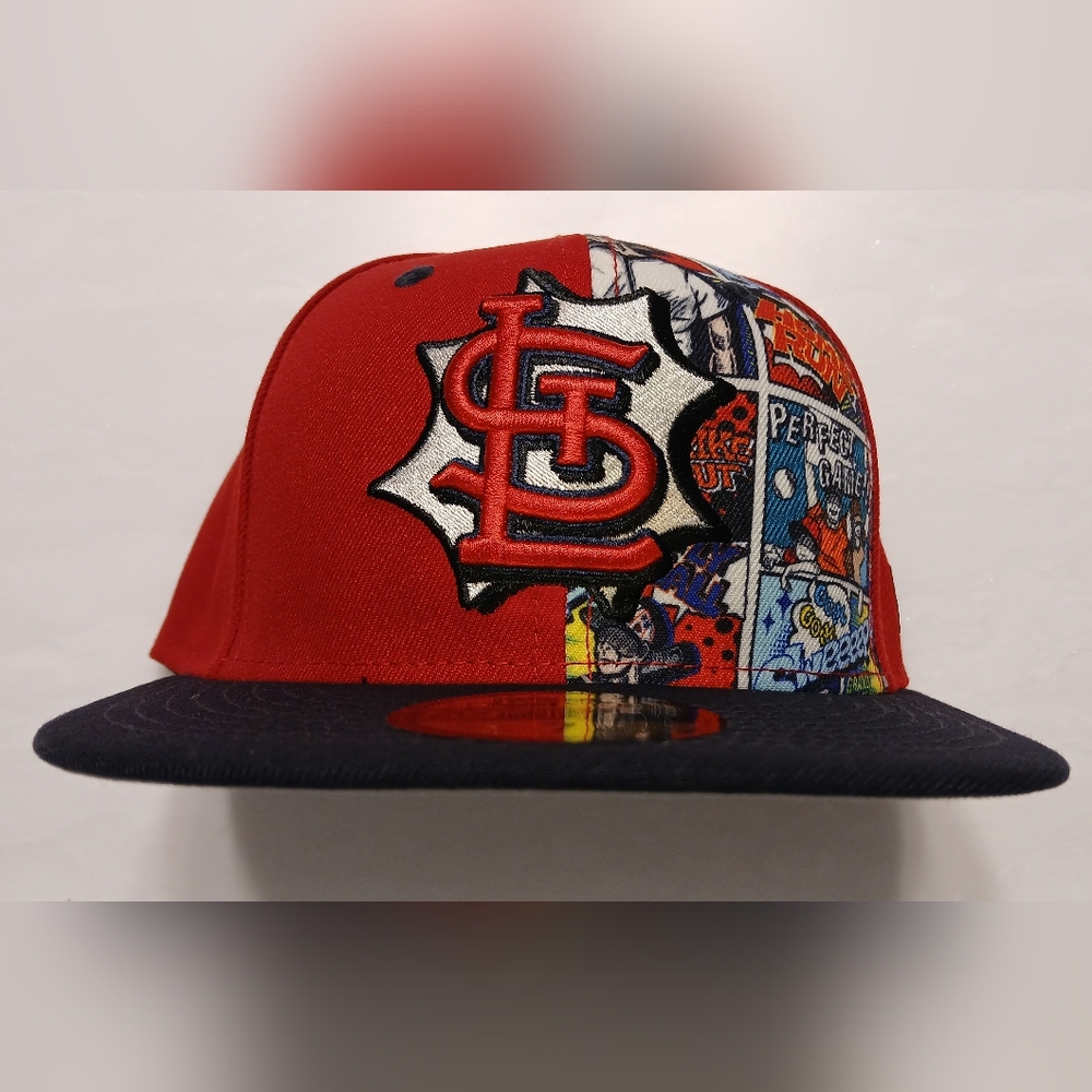 St. Louis Cardinals Red & Navy Comic Panel Snapback Cap